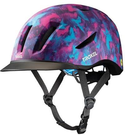 Troxel Terrain MIPS Cooling Horse Riding Helmet, Low-Profile, Micro-Adjustable Design, Horseback Riding Gear, Large (7-3/8-7-3/4), Galaxy