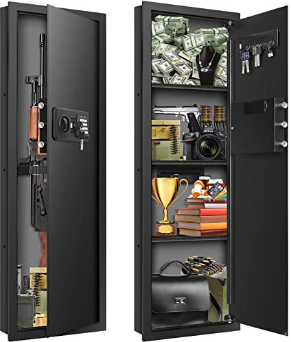 43.3 Tall Fireproof Wall Safes Between the Studs 16 Centers, Electronic Hidden Safe with Removable Shelf, Fireproof in Wall Safe for Money Jewelry Passport