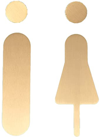 Samnuerly WC-Schilder aus Messing für Männer und Frauen, Badezimmerschild, Dekorationsfiguren-Set, modernes Toilettenschild, Badezimmer-Türschilder (A)