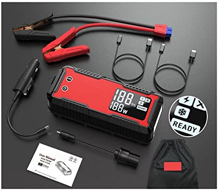KOZWAY Chargeur d'entretien Intelligent 4000A démarreur de Saut de Voiture 26800mAh Batterie Externe Chargeur Portable Booster 12V Dispositif de démarrage Automatique démarreur de Batterie d'urgence