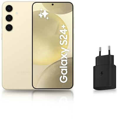 Samsung Galaxy S24 +, Smartphone Android 5G, 256 Go, Chargeur Secteur Rapide 25W Inclus [Exclusivité Amazon], Smartphone déverrouillé, Crème, Version FR