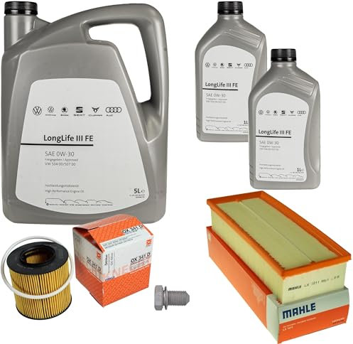 Inspektionspaket Wartungspaket Filterset mit 7 L 0W-30 Motoröl LongLife 3 FE, Ölfilter Luftfilter Ölablassschraube