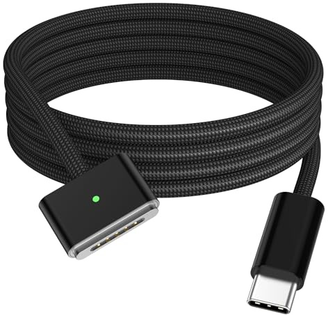 BOUTOP USB C Magnetic 3 Ladekabel 140W PD Schnellladen Typ C auf Magnetic 3 Kabel Kompatibel mit MacBook Pro M1 2021/M2 2023(14”/16”),MacBook Air M2(13''/15”),M3/M3 Pro/M3 Max 2024 (14”/16”)2M Schwarz