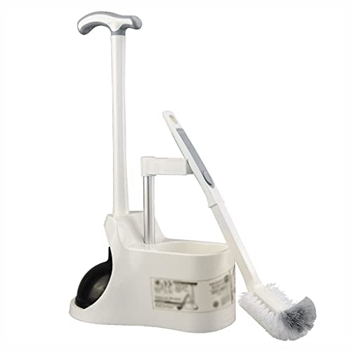 MOBAAK Scopino WC Scovolino Bagno WC Pennello da Toilette, Spazzola for la Toilette e Set di stantuffo, Supporto for lavabo da Bagno con Maniglia Antiscivolo Spazzolone WC Accessori Bagno