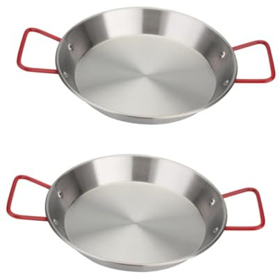 ANSNOW Olla Arrocera Vaporera Paella Olla Sartén Antiadherente con Tapa Sartenes Antiadherentes Paellera de Acero Esmaltado Sartén Plana Sartén Wok Sartén para Pollo Frito Utensilios para Hornear An