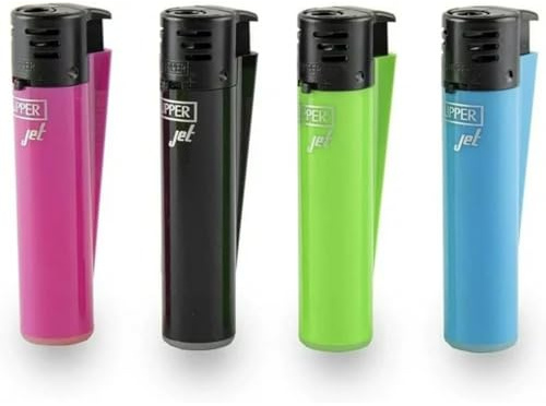 Lot 4 briquets Clipper Jet Rechargeable Chalumeau tempête électronique - Jet Flame Skiny Solid Color + 1 Cadeau RLBSL Offert !