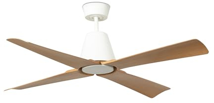 Faro TYPHOON Mittelgroßer 3000K LED-Weiß, Holz IP44 DC-Deckenventilator mit 6 Geschwindigkeiten