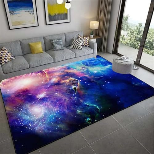 3D Universum, Weltraum, Galaxie, Wunderschöne Landschaft Kinder Jungen Teppich Dekoration Schlafzimmer Kinderzimmer Wohnzimmer,Modern rutschfest Waschbar Flanell Kinderteppiche 180 X 280 cm -0I7U6C3