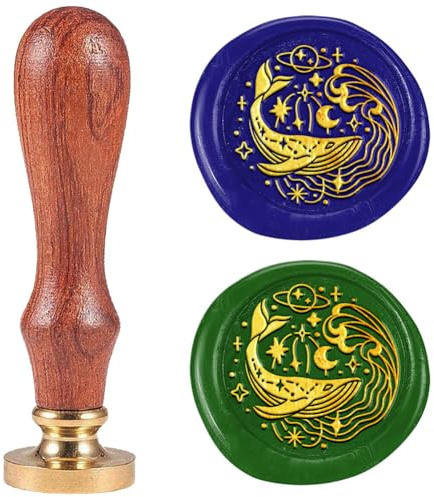 DELORIGIN 25mm Wale Wachssiegelstempel Personalisiert Neuartige Stempel Hochzeit Siegelstempel Abnehmbarer Siegelstempel Aus Messing Siegelwachs Für Umschläge Grußkarten Briefe Geschenkverpackungen