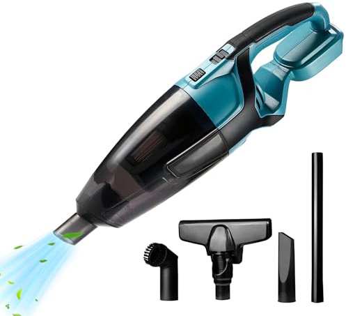 Akku Staubsauger für Makita 18V Akkus（Ohne Akku und Ladegerät）, 8000Pa Handstaubsauger mit Fugendüse, Polsterdüse, 0.6L-Staubfangbehälter, Akku-Handstaubsauger für Zuhause und Auto (A)