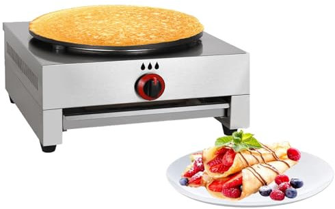 Kindevieft MáQuina para Hacer Crepes con Plancha, MáQuina para Hacer Panqueques De 15 MáQuina para Hacer Crepes Comercial De Un Solo Cabezal MáQuina para Hornear Panqueques Antiadherente