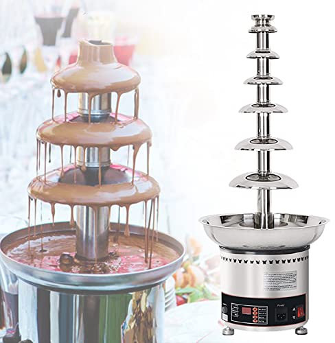 SmPinnaA Fontana per Fonduta di Cioccolato, Macchina per Fontana di Cioccolato Macchina per Fontana di Cioccolato Elettrica A 4/5/6/7 Livelli Set per Fonduta di Cioccolato per Fragole, Cili,7Tier