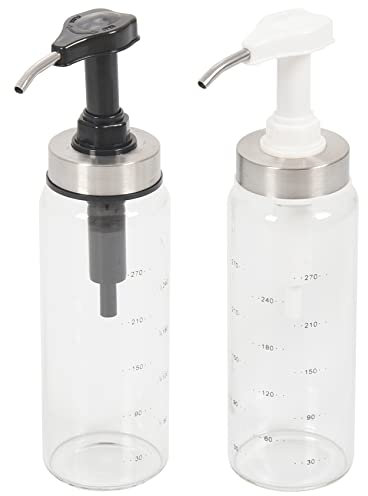 WOTZOV Pot à Condiments Bouteilles à Sauce pour la Cuisine, Bouteilles en Verre pour Distributeur d'huile d'olive, pour Ketchup/Salade, 300 ML