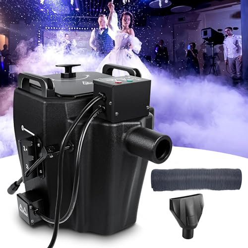 XHSMYXGS Máquina de Niebla de Hielo seco, máquina de Niebla Baja, Efecto de Escenario de DJ, máquina de Humo bajo, nebulizador de Escenario, Temperatura Ajustable para Fiesta de Boda en Escenario