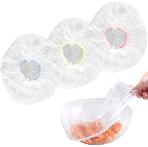 GORGECRAFT 200Pcs Bread Dough Proofing Cover Basket with Colorful Elastic Edge Bowl Covers Sourdough Bread Baking Rising Stretchable Plastic Wrap for Food Fruit Vegetable Fresh Keeping Bags Storage