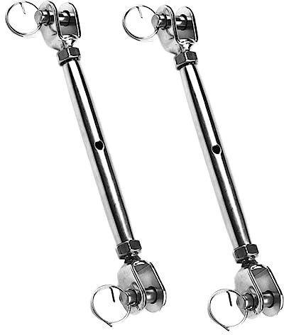TOKIDNY 2pcs Stainless Steel Turnbuckle Heavy Duty Jaw and Jaw Rigging Screw Tension Adjuster for Wire Rope and Cable