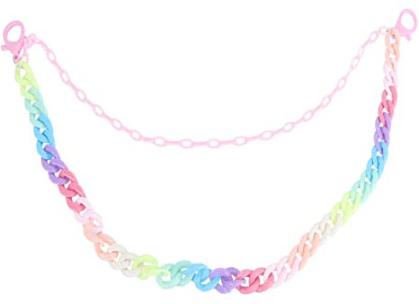 TINEASUR Bunte Doppellagige Hosenkette Aus Leichtem Harz Modische Und Dekorative Jeanskette Für Damen Und Herren Stylische Accessoires Für Party Tanz Und Streetwear