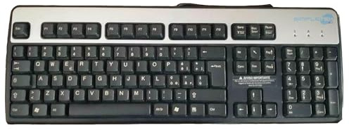 SIMPLETEK - Tastiera PS/2 con filo - Layout Italiano QWERTY | 104 tasti, NO retroilluminazione, altezza regolabile | Nera (Ricondizionato)