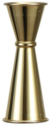 QuxetlRyz Jigger 2 Vasos medidores de Acero Inoxidable de 15 a 60 ml, de Doble Disparo, for Bebidas, for Cocina, Bar y Utensilios de Bar.(Gold 30 60ml)