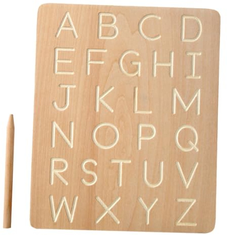 LRXIYODE Lavagna Scrittura Legno per Tavoletta Alfabeto Didattico per Riconoscimento e Apprendimento Divertente