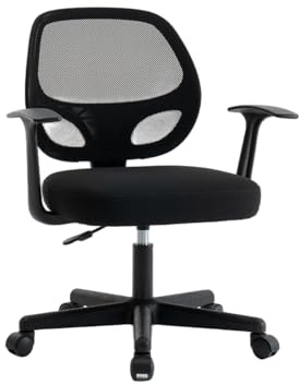 Vigosit Bürostuhl Ergonomischer Netzstuhl-Kleiner Schreibtischstuhl mit Armlehnen，Verstellbarer Drehstuhl für Fur Fur Fur Auen and Kinder，Schwarz