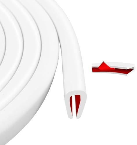 Junta de goma adhesivo protector de borde blanco perfil de goma en u junta para puerta coche cristal metal (3m, 2,4mm)
