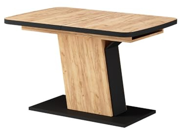 Vicco Esstisch Fenaro, Schwarz/Eiche, 120-160 x 80 cm | ausziehbar, ausziehbar für flexible Tischgrößenanpassung