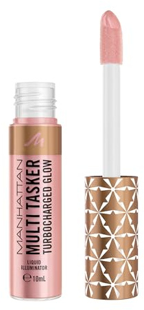 MANHATTAN Multi-Tasker Turbocharged Glow Liquid Illuminator, mit lichtreflektierenden Perlenpartikeln, Vitamin C & E, vegane Formel, Fb. 005 Iconic as Usual, 10 ml
