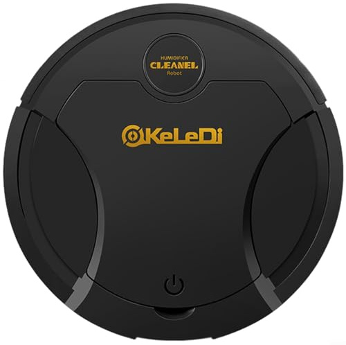 MIKMLYZE Robot aspirador inteligente recargable por USB con trapeador de barrido todo en uno y spray humidificador, diseño compacto de bajo ruido, robot humidificador, aspiradora de bajo ruido (negro)