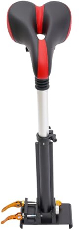 Krylen Elektro Scooter Sitz PU Elektrorollersitz Zubehör, Universal Klappstuhl Sitz mit Atmungsaktivem, Einstellbare Höhe für Komfortables Fahrerlebnis