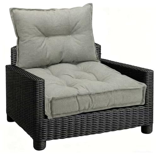 Cojines para Silla de Exterior 2u Asiento 55x55 Respaldo 40x55 Gris Claro | Cojines Exterior Impermeable,Respirable,Ideal para Balcón Terraza Salón y Jardín,Terraza y Ratán