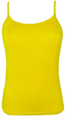 Miss Rouge: Top, Camiseta de tirantes, Viscosa, amarillo, Talla única