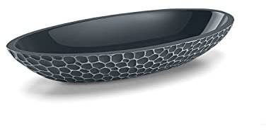 Emibele Harz Schmucktablett, Honigwabe Schmuck Organizer für Ring Ohrring Halskette Armband Uhren Haarnadel Schmuckstücke Desktop Dekorativ Schmuckablage Halter, 18 x 10 x 3 cm - Grau