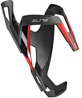 Elite Vico Carbon Portabidón Rojo Mate Gráfico Rojo – Ultraligero Estable Carbon – para Carretera Triatlón MTB – Premium Portabidon Ciclismo