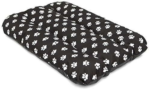 PillowPrim Hundematratze Hundesofa Liegen Hundekissen Sofa Matratze Hundekorb Bett Tierbett Weich Haustierbett Hundeliegen Kissen R2-100 x 70 cm Schwarz Pfoten