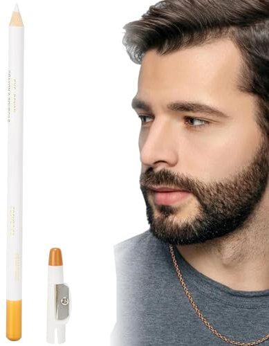 Friseurstift, Bartstiftfüller Haarschneide-Tracer Grooming Pencil Barber Supplies, Tracing Tool/Guide für Bart, Haaransatz, Spitzbart für Styling & Bartformung, verbessert das Gesichtshaar (Weiß)