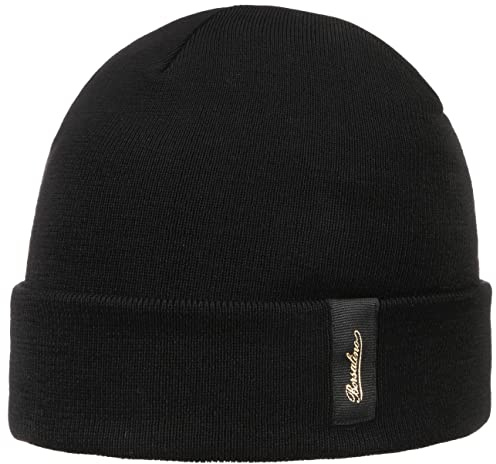 Borsalino Street Beanie Strickmütze Wollmütze Wintermütze Umschlagmütze Damen/Herren - Made in Italy mit Umschlag Herbst-Winter Winter - One Size schwarz