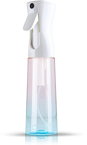TANSHINE Brumisateur Pulvérisation Continue 300 ml Bleu et Rose | PET sans BPA, buse 0,3 mm, brume 360°, désinfection, pompe à vide, 3s continue, coiffure plantes nettoyage