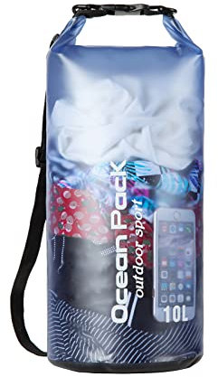 Baikeen Clear Waterproof Dry Bag,Roll Top 10L/20L Floating Waterproof Dry Bags Backpack for Kayaking Swimming Boating Camping