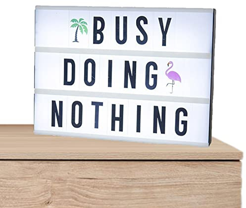 JINGAN - Señal de letra luminosa | Panel de mensaje luminoso con 96 letras y emoticonos, caja luminosa A4 para boda, fiesta, bar, pub, patio, restaurante, decoración