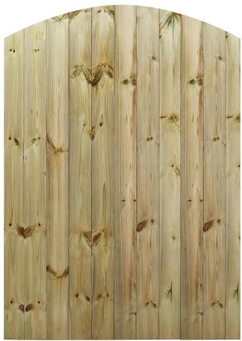 Made to Measure 6ft Wooden Garden Gate, Custom T&G Fully Framed Arch Top Treated Timber Door for Outdoor Pathway Home Access, MAX 180cm High x MAX 120cm Wide