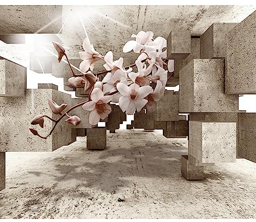 murando Fototapete Premium-Vlies 3d Effekt 100x70cm Foto Tapete Schlafzimmer Wohnzimmer Vliestapete XXL Motivtapeten Bildtapete 3d Effekt Wand Dekoration Flur optische Illusion Blumen Orchidee