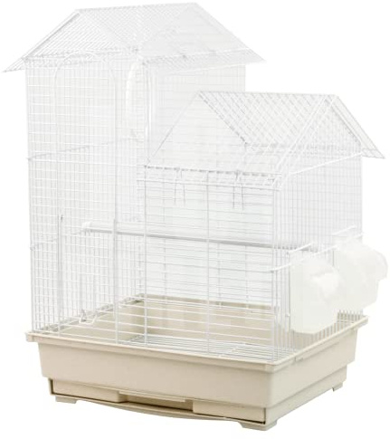 KCT Santiago Small Exotic Portable Bird Cage - White