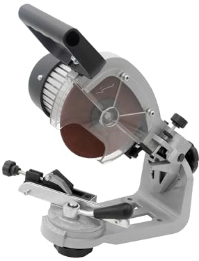 SÄGENSPEZI Sägekettenschärfgerät SPEED mit 2 Schleifscheiben Sägekettenschärfer für 1/4 3/8 325 404 inkl. Befestigungsmaterial Schleifwinkeleinstellung LED-Arbeitslicht + - 30 Grad