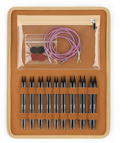 Tissting Rundstricknadeln Set 3mm bis 6mm -Vielseitiges Stricknadelset mit Austauschbaren Nadeln für Kreative Projekte,für Anfänger und Fortgeschrittene,Inklusive Aufbewahrungstasche und Zubehör