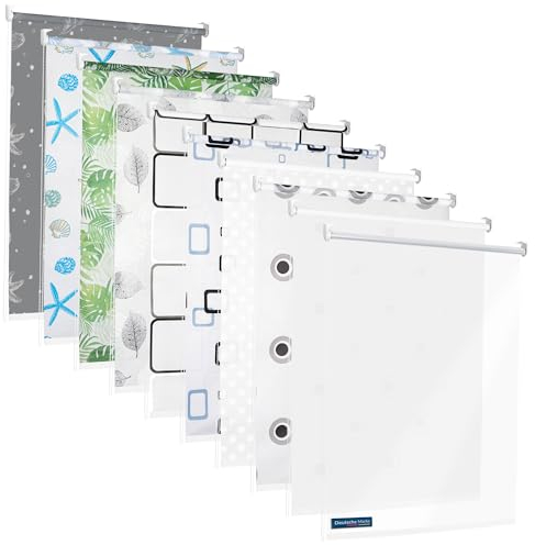 TEXMAXX® Duschrollo für Badewanne mit Seitenzug - Verschiedene Breiten/Duschvorhang Badewanne/Badewannenvorhang/Badewanne Vorhang - 140cm breit x 240cm inkl. Zubehör - Motiv Blätter