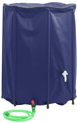 ZEYUAN Serbatoio Acqua con Rubinetto Pieghevole 1350 L in PVC,Bidone per la Raccolta dell'Acqua Piovana,Serbatoio Cisterna Raccolta Acqua-156008