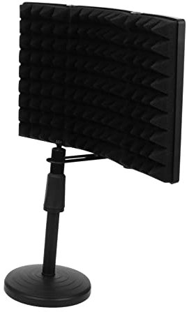 JOINPAYA Mikrofon Isolationsschild Kleiner Popfilter Schwarz Faltbarer Schallschutz Aus Schallabsorbierendem Material Geeignet Für Studioaufnahme Und Broadcasting