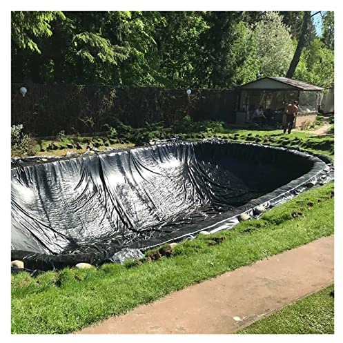Revestimiento de estanque resistente de 5 m x 5 m, resistente al desgarro, 0,35 mm de grosor, plástico negro duradero para depósitos, tanques de biogás y jardines acuáticos, solución fiable