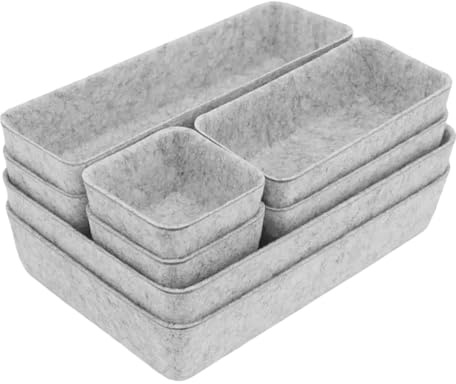 lisetar Filz Schubladen Organizer, Schubladen Organizer Filz,Schubladeneinsatz Büro Schubladen chminktisch Organizer für Schminktisch/Schreibtisch/Büro 8 Stücke